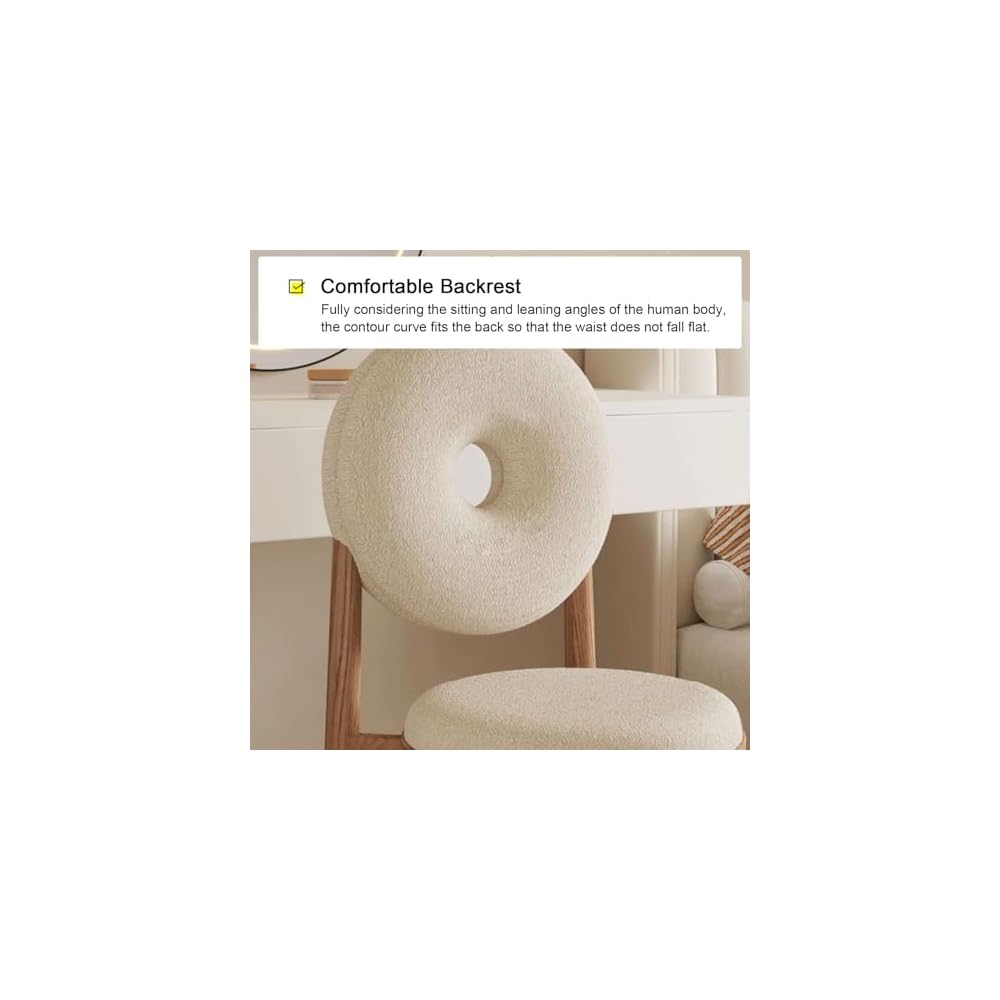 Modern Accent Office Chair - Vanity Chair Lambswools Living Room Chair Dining Chairs Midcentury with Backrest - for Living Room Bedroom Office Dining (Color : Pink, Size : Wood gra