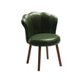 Accent Chair with Swivel, Faux Leather Upholstery, High-Density Foam, Solid Rubberwood Legs – Vanity, Desk, or Living Room Chair ([Rotating solid wood legs] Green - wear-resistant oil wax skin)