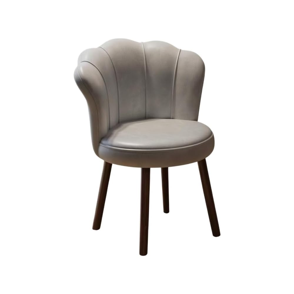 Accent Chair with Swivel, Faux Leather Upholstery, High-Density Foam, Solid Rubberwood Legs – Vanity, Desk, or Living Room Chair ([Rotating solid wood legs] Green - wear-resistant oil wax skin)