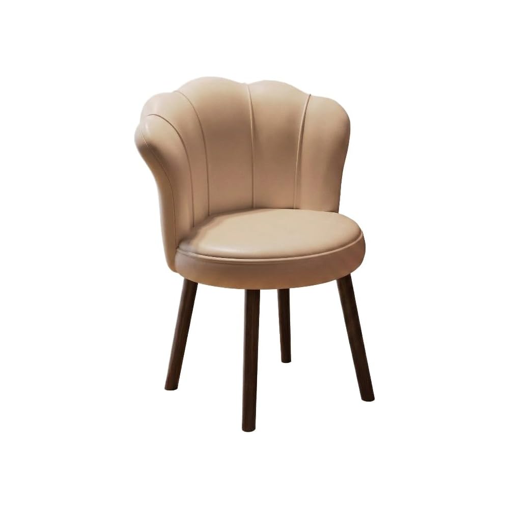 Accent Chair with Swivel, Faux Leather Upholstery, High-Density Foam, Solid Rubberwood Legs – Vanity, Desk, or Living Room Chair ([Rotating solid wood legs] Green - wear-resistant oil wax skin)