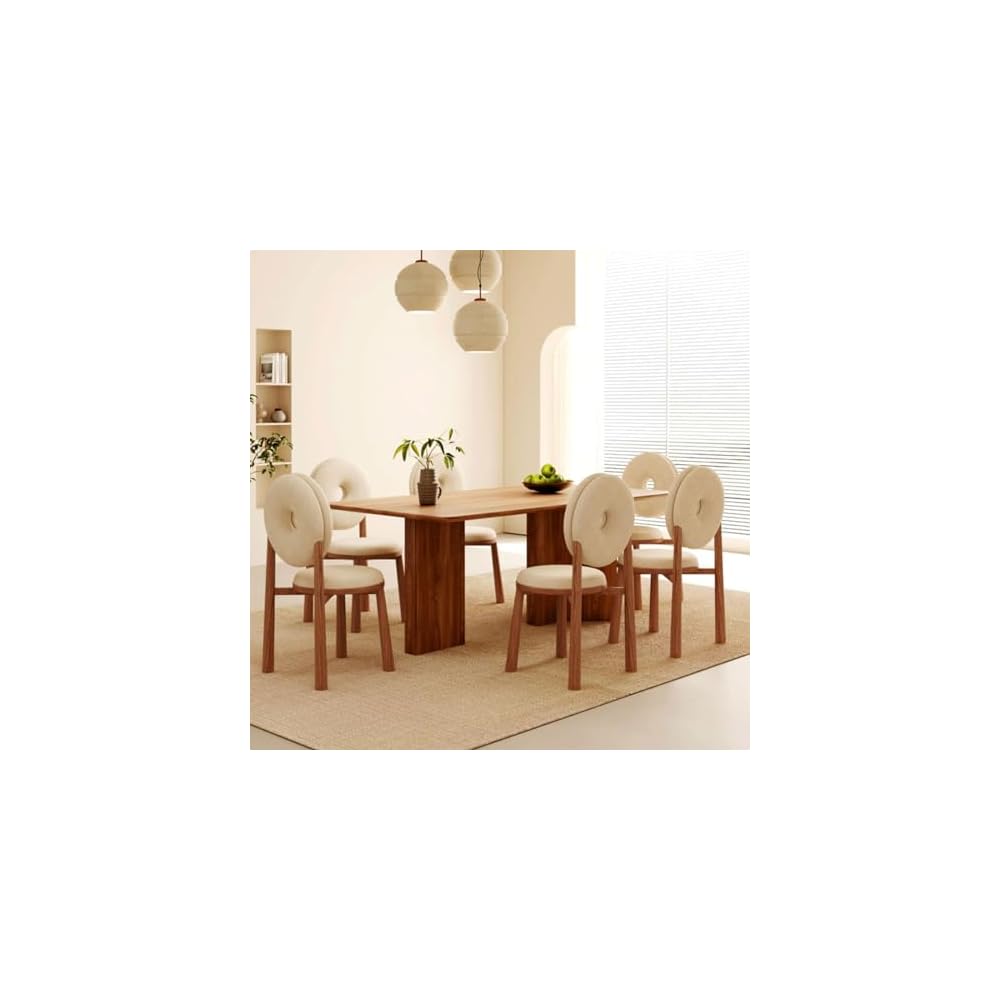 Modern Accent Office Chair - Vanity Chair Lambswools Living Room Chair Dining Chairs Midcentury with Backrest - for Living Room Bedroom Office Dining (Color : Pink, Size : Wood gra