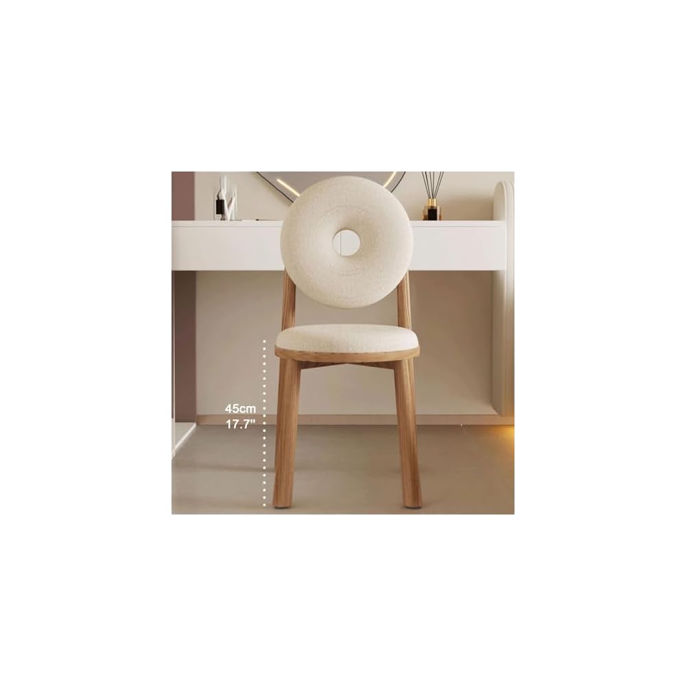 Modern Accent Office Chair - Vanity Chair Lambswools Living Room Chair Dining Chairs Midcentury with Backrest - for Living Room Bedroom Office Dining (Color : Pink, Size : Wood gra