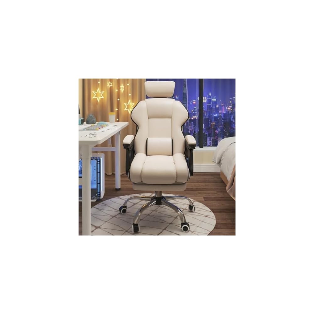 High Back Gaming Chair 360° Swivel Office Chair for Back Pain Relief with Lumbar Support Comfortable Computer Desk Chair for Adults Home Study Workspace