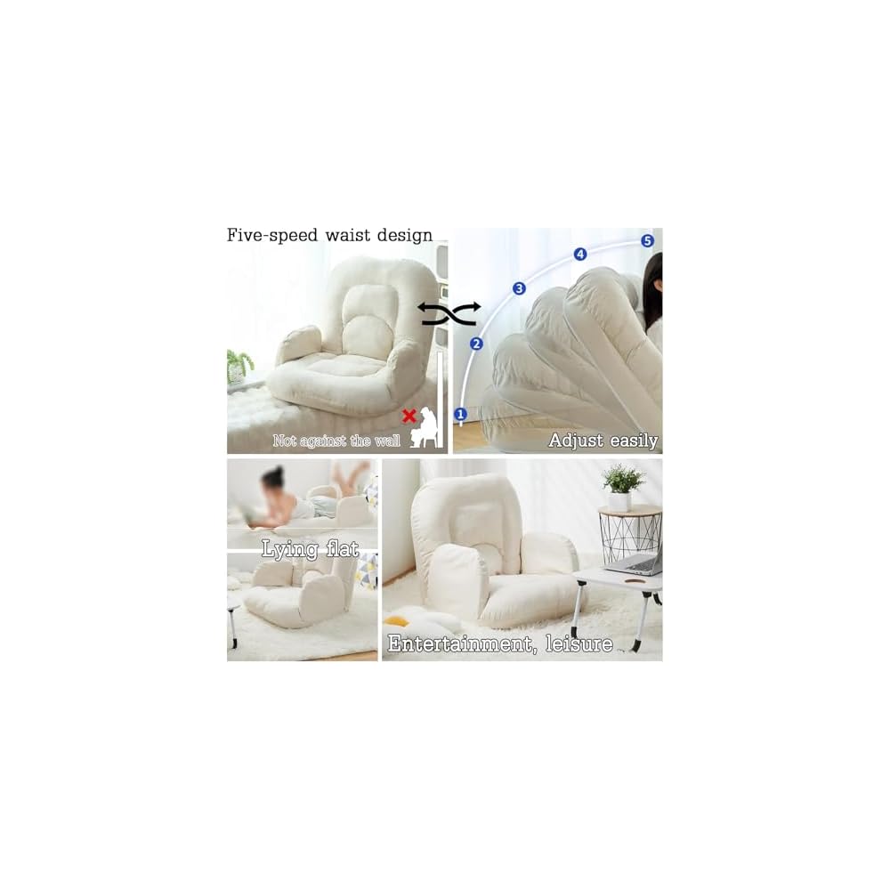 Floor Seat, Manual Recliner Chairs, Floor Sofa Chair, Fireside Chair, Floor Chair With Back Support, Lounge Chair Lazy Floor Sofa, For Living Room Corner Chair Bedroom Salon Office ( Color : Dark grey