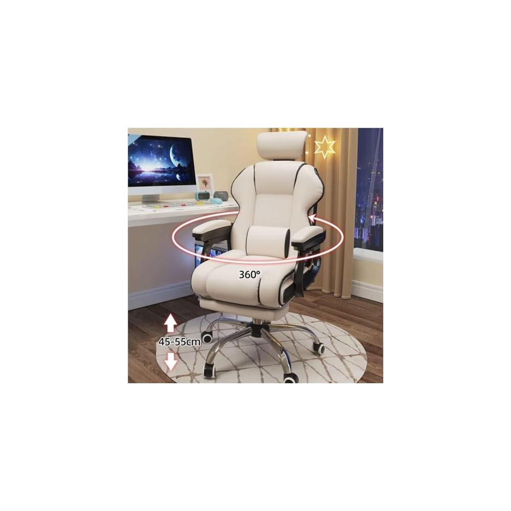High Back Gaming Chair 360° Swivel Office Chair for Back Pain Relief with Lumbar Support Comfortable Computer Desk Chair for Adults Home Study Workspace