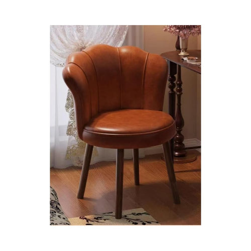 Accent Chair with Swivel, Faux Leather Upholstery, High-Density Foam, Solid Rubberwood Legs – Vanity, Desk, or Living Room Chair ([Rotating solid wood legs] Green - wear-resistant oil wax skin)