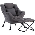 Lazy Chair with Ottoman,Lounge Arm Chair with Pillow and Folding Footrest