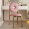 Modern Accent Office Chair - Vanity Chair Lambswools Living Room Chair Dining Chairs Midcentury with Backrest - for Living Room Bedroom Office Dining (Color : Pink, Size : Wood gra
