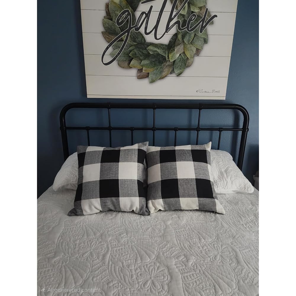 Modway Alessia Modern Farmhouse Metal Queen Headboard in Black