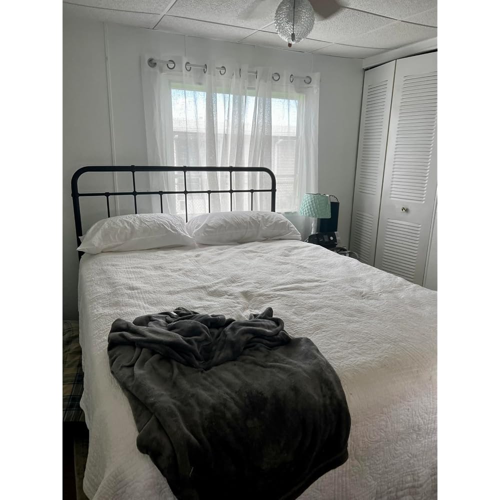 Modway Alessia Modern Farmhouse Metal Queen Headboard in Black