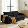 87'' Storage Sofa Couch, 3 Seater Sofa with Extra Deep Seats, Modern Couches for Living Room, Comfy Upholstered Space Saving Sofa with Washable Cushion Covers for Apartment, Black